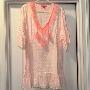 Lilly Pulitzer Pink and White Swim Coverup